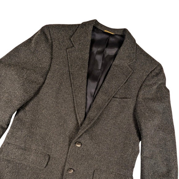Vintage Other - Vintage 100% Cashmere Hunter Haig Blazer Mens‎ Charcoal 2 Button Sport Coat 42R